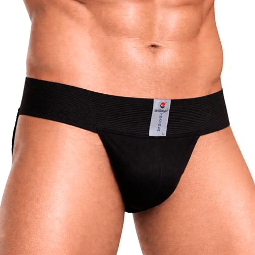 Image of NINQ Men's Athletic Supporter Underwear with Elastic Waistband, Breathable Fabric Gym Support Brief, Comfortable Innerwear for Sports, Workout, Running & Training