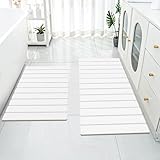 Cuckan 2 Pack Foldable Stone Bath Mats for Bathroom Super Absorbent Diatomaceous Earth Bath Mat Quick Dry Bath Rug Drying Mats with Non Slip Shower Rug Tub Shower Mat