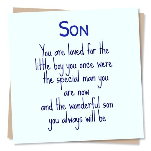 Birthday Cards for Son Adult Son Men - A Sentimental Message for the Man Youve Become - from Mum Dad or Parents - Made in UK