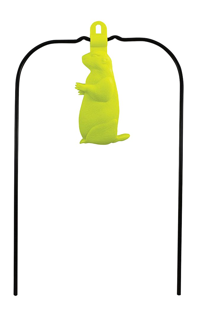 Birchwood Casey Ground Strike Hanging Prairie Chuck Resealable Target for Shooting - Durable Long-Lasting Highly Visible Yellow Self-Healing Target Rated for .22 Caliber Rimfire & Up