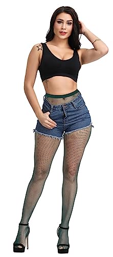 Image of CozyWow Fishnet Tights for Women, High Waist Footed Fishnet Stockings Soft and Stretchy, Womens Patterned Tights 10+ Colors