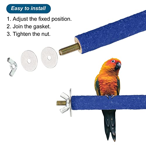 PATIKIL 0.6x5.5 Inch Bird Cage Perch, Parrot Stand Paw Grinding Stick Bird for Parakeet Cockatiel Cage Accessory Blue - Image 3