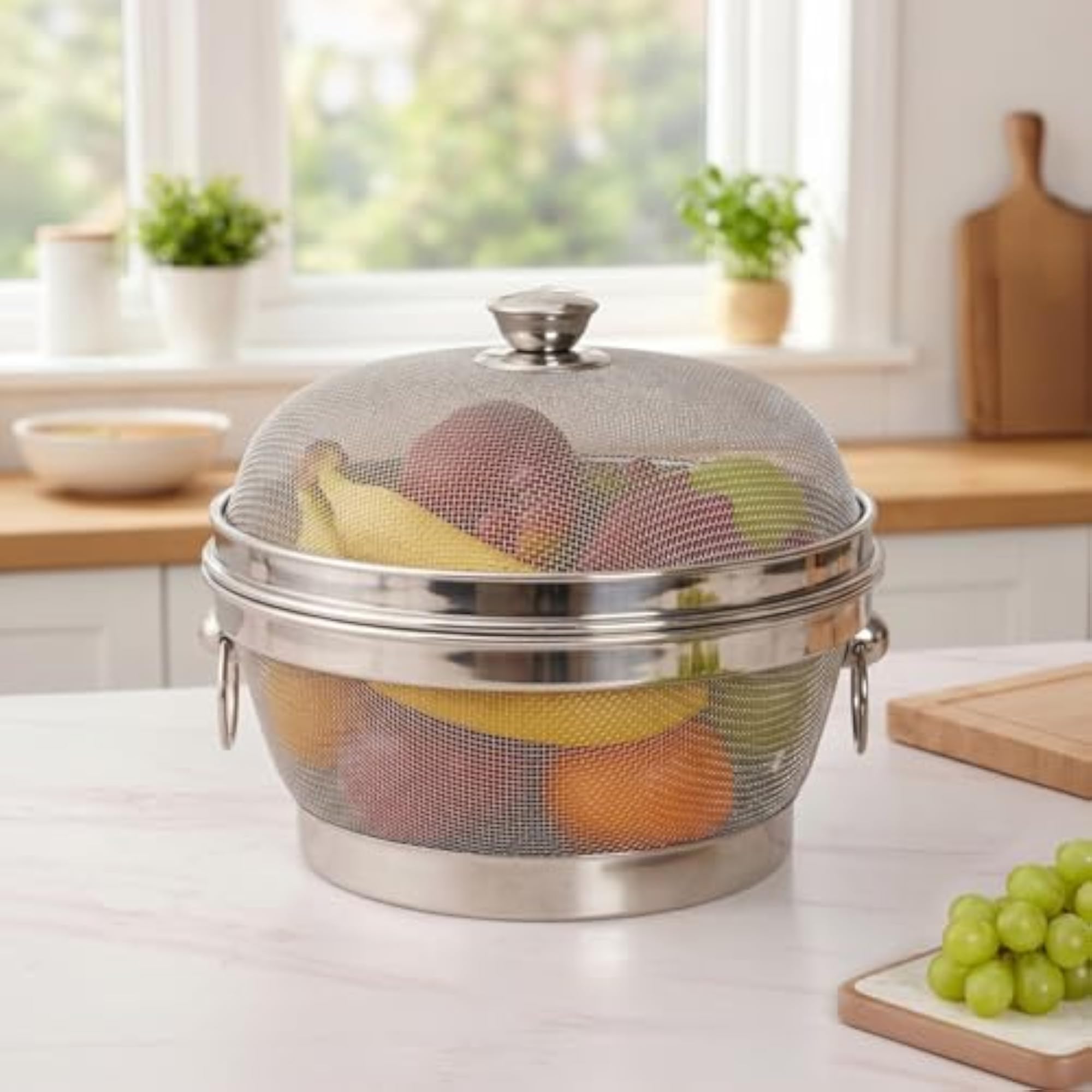 Stainless Steel Mesh Colander with Lid, 10 Inches