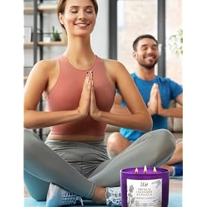 Lavender Vanilla Aromatherapy Candle 3-Wick | Scented Candle for Home | 15.8 oz Large Soy Candle | Relaxing Candle with Long Lasting Fragrance | Decorative Candle Gift for Women Lavender Vanilla Aromatherapy Candle 3 Wick Scented Candle for Home 158 oz Large Soy Candle Relaxing Candle with Long Lasting Fragrance Decorative Candle Gift for Women