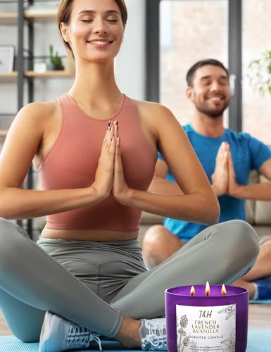 Lavender-Vanilla-Aromatherapy-Candle-3-Wick-Scented-Candle-for-Home-158-oz-Large-Soy-Candle-Relaxing-Candle-with-Long-Lasting-Fragrance-Decorative-Candle-Gift-for-Women Lavender Vanilla Aromatherapy Candle 3 Wick Scented Candle for Home 158 oz Large Soy Candle Relaxing Candle with Long Lasting Fragrance Decorative Candle Gift for Women