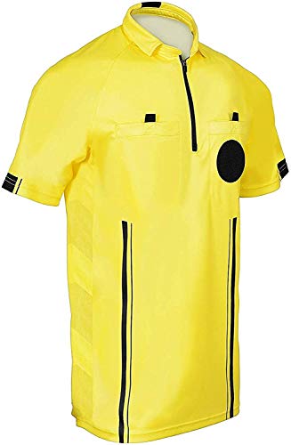 1 Stop Soccer New Men's Soccer Pro Referee Jersey Yellow Medium