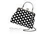 Abuyall Clutch Purses for Women Vintage 1950s Polka Canvas Kiss Lock Evening Bag Chain Shoulder Bag Black-dot