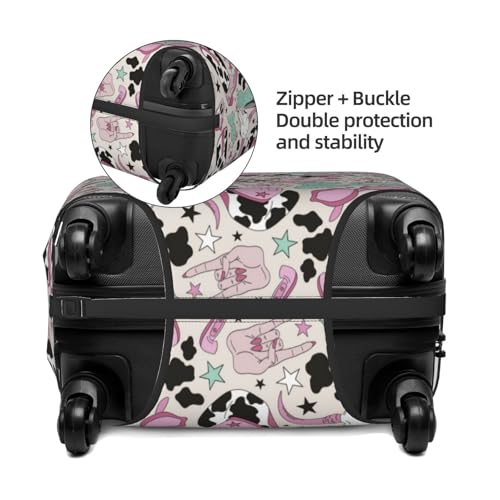 West Cowgirl Disco Travel Luggage Covers - Elasticity Suitcase Covers Protector for Luggage 18-32 Inch3