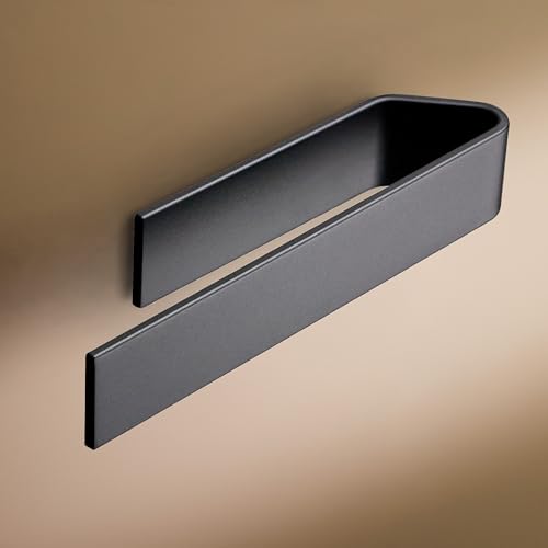 Design Amburgo Porta asciugamano adesivo | Porta Asciugamani Cucina e Bagno| Designo modern | 22 cm | Nero satinato