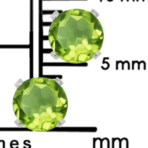 Gem Stone King 925 Sterling Silver Set of 5 Round 4MM Gemstone Stud Earrings - Blue and White Topaz Garnet Citrine Peridot - Sparkling and Elegant Jewelry For Women Men - Image 9