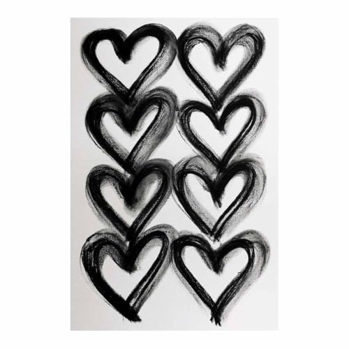 Cœurs d'encre minimalistes toile murale decoration HOQIU affiche de salon moderne