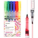 Grabie Dual Tip Notetaking Pens (3.5mm Chisel + 0.5mm Needle) Dual Tip Highlighter Markers for Journaling Colored Pens for Note Taking and Adult Coloring Books (Soft Serenity)
