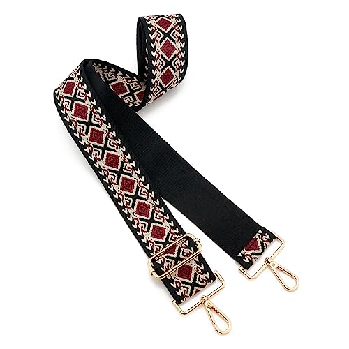 Image of Wide Shoulder Strap Adjustable Replacement Belt Guitar Style Crossbody Bag Handbag Strap Multicolor Canvas Straps(Wide:2in)(Color56)