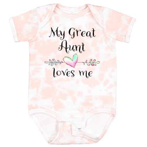 inktastic My Great Aunt Loves Me- Baby Bodysuit 6 Months Tie Dye Pink 37612
