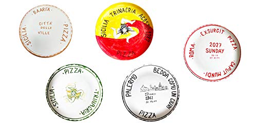 Plat à pizza en céramique artisanale de Sicile pour repas convivial - 2