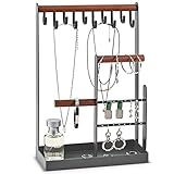 ProCase Schmuckständer Schmuckhalter Schmuckbaum, Schmuck Organizer Ketten Aufbewahrung Ständer Ohrringständer Schmuckaufbewahrung Kettenhalter Jewelry Stand für Halsketten, Armbänder, Ringe –Grau