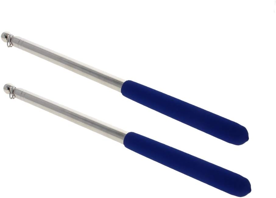 Bettomshin 2Pcs 5.3 Feet Blue Telescopic Teachers Pointer, Stainless Steel Guide Flag Pole, for Office Presentation, Retractable Stick, Teaching Pointer Tour Guides : Office Products