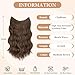 challeam Invisible Transparent Wire Hair Extensions with 3 Secure Clips Adjustable Headband Size Wavy Curly Long Synthetic Hairpiece