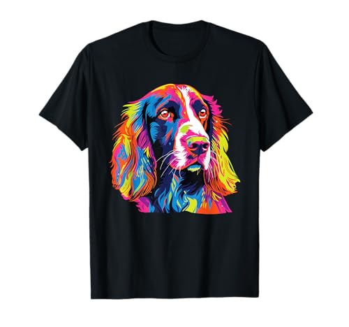 Watercolor Colorful Welsh Springer Spaniel Dog T-Shirt