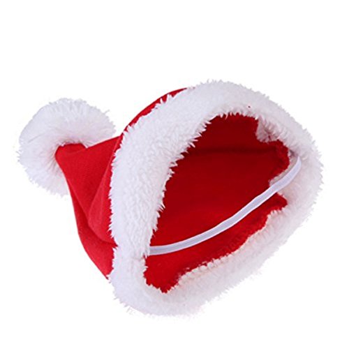 Mogoko Dog Cat Christmas Santa Claus Costume, Funny Pet Cosplay Outfits With A Cap, Puppy Fleece Warm Apparel Clothes For Xmas (L Size) #TOP6