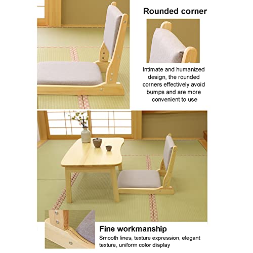 Silla plegable de meditación, con respaldo, sofá tatami japonés portátil para sala de estar, balcón y ventanal, asiento de madera sin patas
