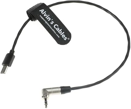 Alvin's Cables 3.5mm TRS Time Code Sync Cable, Micro USB Compatible Sony FX3/FX30/A7SIII/A1 Deity TC-1 Tentacle Sync-E, 35cm