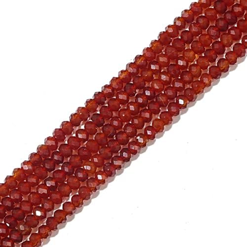 4mm Natural Red Garnet Beads – Faceted Round Loose Strand, 15'', Jewelry Making