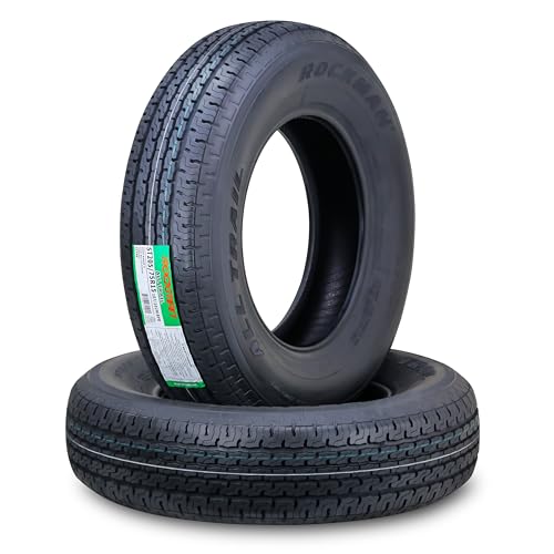ROCKMAN Trailer Tire ST205/75R15 8-Ply Load Range D 107M Steel Belted Radial 11166, Set2