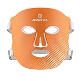 AmaraPure LED Maske Gesicht AP714 Pro - Rotlichtlampe Gesicht MultiColor, 192 Hochleistungs LEDs, 5 einstellbare Helligkeitsstufen, USB‑Versorgung, Timer 15-45 Minuten - Vollständiges Gesicht - Orange
