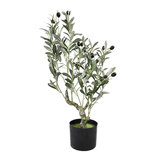 Planta Artificial 150cm/59 Pies Artificial Planta Decorativo de la Planta Artificial, Oliva Fake Olive Flower Potito de Flores de Vinilo Fake Fake Indoor Outdoor Greenery Office Artificial