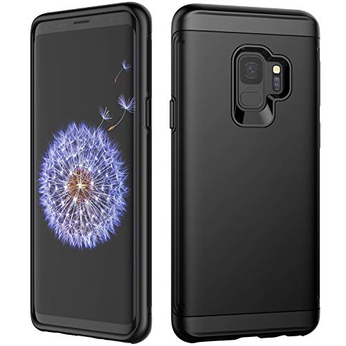 JETech Funda para Compatible Samsung Galaxy S9, Carcasa Protectora de Doble Capa Absorción de Choque, Negro