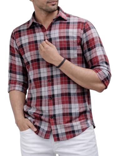Image of Noble Monk Men's Full Sleeve Shirt | Casual Formal Button Down Top | Regular Fit Stylish Wear | Comfortable Everyday Apparel