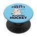 Ice Hockey Sports Cute Cat Playing Ice Hockey Stick Puck PopSockets Swappable PopGrip
