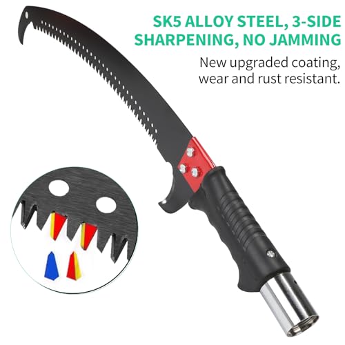 SWAWIS Astsäge mit Teleskopstiel 8M Hochentaster Astsäge Baumsäge Teleskop Hochentaster Manuell Einstellbare Länge Teleskopsäge mit Tragetasche, Schneidet Sauber und Schnell für Hohe Äste