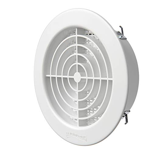 First Plast Grille ronde a encastr. avec moustiquaire d.125 blanc-pass air 30cm2