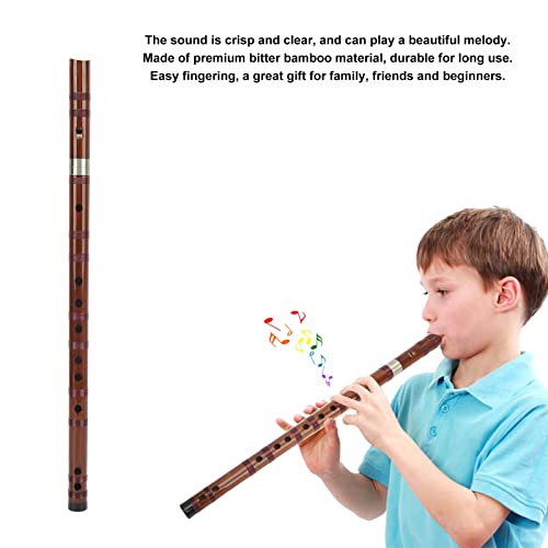 Instrumento de gravação, flauta chinesa durável de bambu amargo fácil de dedos, presente ideal para