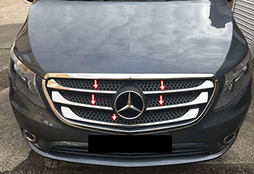 VITO W447 - Parrilla frontal de acero inoxidable cromado (5 piezas, a partir de 2014) Cover