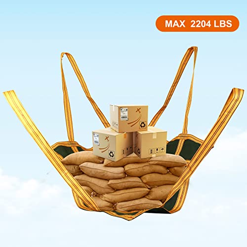 Hangendes Hebenetz aus Nylon und Leinwand, Frachtnetz, Hebeschlingennetz, hängende Ziegelnetztasche, Starke Tragfähigkeit, Hängendes Hebe-Gepäcknetz zum Be- und Entladen von Waren (1 * 1m / 1T)