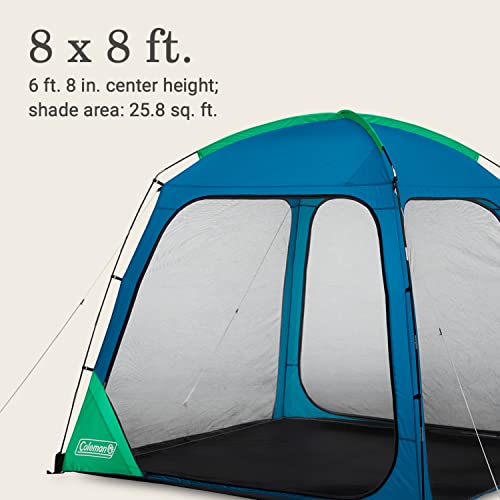 Coleman Skyshade Screen Dome Canopy Tent, 8 x 8 Shade Canopy, UPF 50+ Outdoor Canopy Tent for Camping, Tailgating, and Beach Shade, Medium Blue - image 6