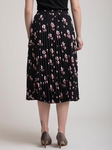 Image of FableStreet Women Formal Skirt | Elegant A-Line Fit Knife Pleated Midi Design with Side Zip Closure | Smooth Texture & Classic Style for Office & Elevated Occasions