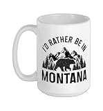 Montana PNW Grizzly Bear Mountains Nature Lover Ceramic Mug, White, 15oz