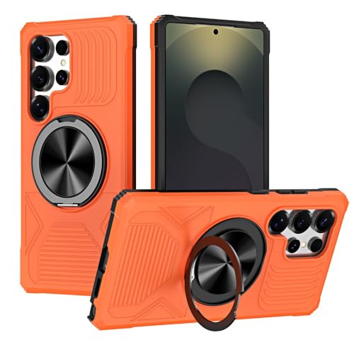 Coque Samsung S24 Ultra orange aimantée en silicone rigide haute finition