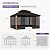 PURPLE LEAF 12' X 14' Outdoor Hardtop Gazebo with Galvanized Metal Roofs Patio Wood Grain Aluminum Frame with Screens and Doors for Deck Garden Bronze