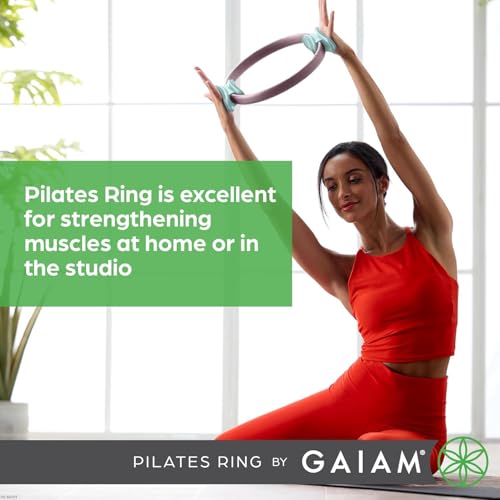 Image of Gaiam Pilates Ring Fitness Circle, Toning Arms, Legs & Core | 15 inch Magic Circle | Foam Padded Handles | Lightweight & Flexible | Home & Studio | Includes Exercise Guide