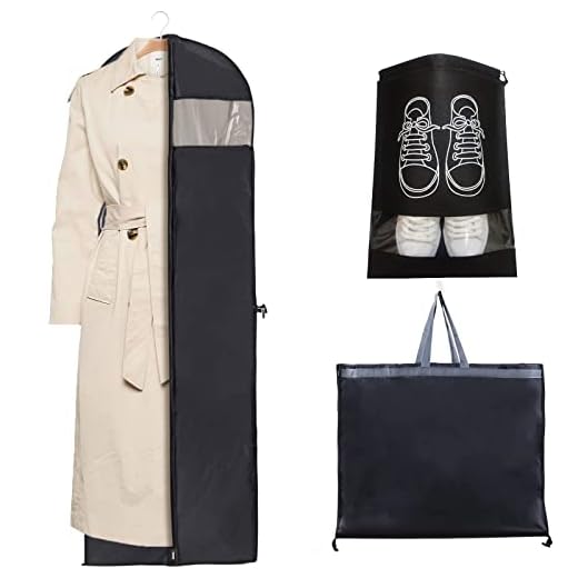 ZOCONE Funda Traje Funda Vestido Largo 60cm x 180cm Porta Traje Viaje incl. Bolsa Para Sapatos, Portatrajes Hombre Viaje Bolsa de Traje Bolsa de Ropa Funda Preto Apto para Abrigos y Vestidos (Preto)