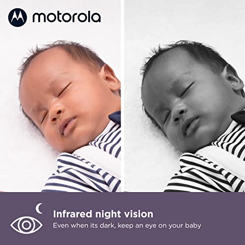 Motorola Nursery VM44 Connect Babyphone Wi-Fi con Videocamera, Baby Monitor con Schermo Video da 4.3, Applicazione Motorola Nursery, Visione Notturna, Ninna Nanne,Microfono,Monitoraggio Temperatura