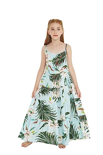 Girl Hawaiian Maxi Tiered Dress in Various Patterns