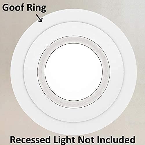 Image of LightLabs Goof Ring Gloss 8 Pack 8.06 inch Diameter for 6 inch Can Includes Tape to Fix Drywall Damage for Flush Mount Recessed Down Lights. Recessed Light Trim Ring Glossy White