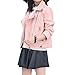 Elife Girls Fashion PU Leather Motorcycle Jacket Children's Outerwear Slim Coat Pink 9-10Y …