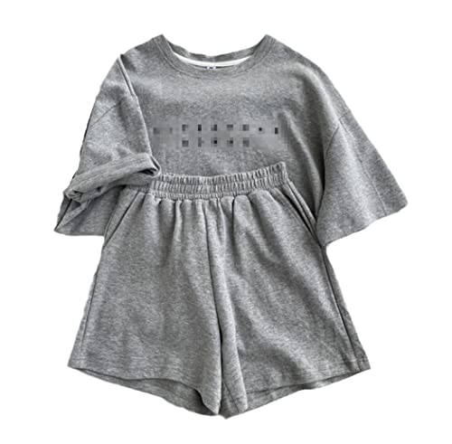 Survêtement surdimensionné en coton pour femme gris taille M | Ensemble 2 pièces casual